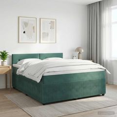 Κρεβάτι box spring με στρώμα Σκούρο Πράσινο 140 x 200 cm 3451694