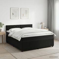Κρεβάτι box spring με στρώμα Μαύρο 140 x 200 cm Βελούδο 3451699