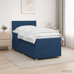 Κρεβάτι box spring με στρώμα Μπλε 90 x 190 cm Ύφασμα 3452833-thumb-3
