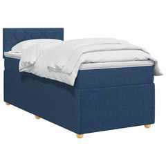 Κρεβάτι box spring με στρώμα Μπλε 90 x 190 cm Ύφασμα 3452833-thumb-2