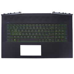 Πληκτρολόγιο - Laptop Keyboard Palmrest για HP Pavilion Gaming 17-cd0024nv - Product number : 7GU55EA L52185-151 US Backlight Black with Green Keys ( Κωδ.41265USPALM )