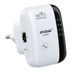 Andowl M-669 WiFi Range Extender 300Mbps 2.4GHz με LAN Port Λευκό