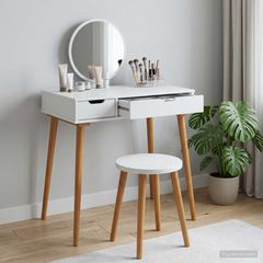 vidaxl Τραπέζι περιποίησης FAUSKE Λευκό 76 x 50 x 78 εκ 42040686