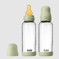 Bibs Σετ 2τμχ Γυάλινo Μπιμπερό 240ml Latex Sage