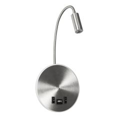 GLOBOSTAR® GOOSE 61696 Μοντέρνο Φωτιστικό Τοίχου - Απλίκα Ξενοδοχείου Reading Light με Φορτιστή USB 3A LED 6W 540lm 36° & 360° AC 220-240V IP20 Θερμό Λευκό 2700K - CREE XPE & Lumileds SMD Chip - Νίκελ