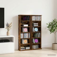 Ντουλάπα CD 2 τμχ. Καπνισμένο Ξύλο Δρυός 60 x 17 x 92 εκ. 8012755