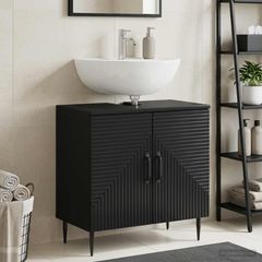 Ντουλάπα Νιπτήρα Mπάνιου HAARLEM Μαύρο 59,5 x 31,5 x 59 εκ. 896786