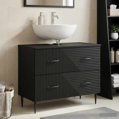 Ντουλάπα Νιπτήρα Mπάνιου HAARLEM Μαύρο 82 x 41 x 58,5 εκ 896796