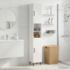 Ντουλάπι Μπάνιου με Ανοιχτό Ράφι HAARLEM Λευκό 30 x 31 x 190 εκ 896815
