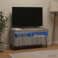 Ντουλάπα LED Τηλεόρασης Γκρι Sonoma Επεξεργασμένο Ξύλο 897001