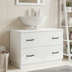 Ντουλάπα Νιπτήρα Mπάνιου HOORN Λευκό 82 x 41 x 56 εκ. 897235