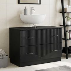 Ντουλάπα Νιπτήρα Mπάνιου HOORN Μαύρο 82 x 41 x 56 εκ. 897236