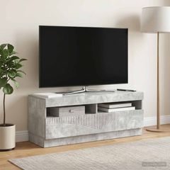 Ντουλάπα LED Τηλεόρασης Γκρι Σκυροδέματος Επεξεργασμένο Ξύλο 897428