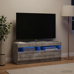 Ντουλάπα LED Τηλεόρασης Γκρι Σκυροδέματος Επεξεργασμένο Ξύλο 897868