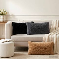 Κάλυμμα Μαξιλαριού 6 pcs HEERLEN Ανθρακί 40 x 80 cm PV Φλίς 910139