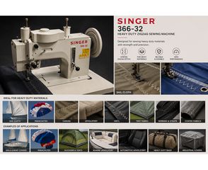 SINGER SG-366-32 Ζιγκ-Ζαγκ Ραπτομηχανή Βαρέως Τύπου