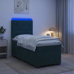 Κρεβάτι box spring με στρώμα Σκούρο Πράσινο 80 x 200 cm Βελούδο 3454997