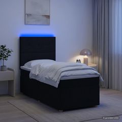 Κρεβάτι box spring με στρώμα Μαύρο 80 x 200 cm Ύφασμα 3455219