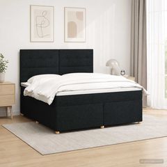 Κρεβάτι box spring με στρώμα Μαύρο 160 x 200 cm Ύφασμα 3455387