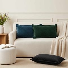 Κάλυμμα Μαξιλαριού 12 pcs HOUTEN Μπλε 40 x 80 cm Βελούδο 918078