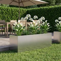 Γλάστρα Κήπου Ασημί 100 x 30 x 30 cm Γαλβανισμένος Χάλυβας 8005228
