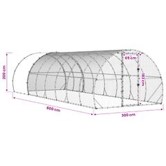 Κοτέτσι Ασημί 800 x 300 x 200 εκ. Γαλβανισμένος Χάλυβας 3434698-thumb-8