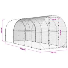 Κοτέτσι Ασημί 600 x 200 x 200 εκ. Γαλβανισμένος Χάλυβας 3434682-thumb-8