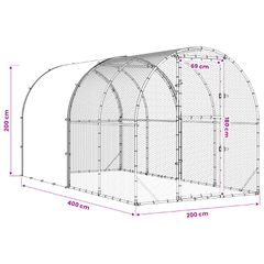 Κοτέτσι Ασημί 400 x 200 x 200 εκ. Γαλβανισμένος Χάλυβας 3434681-thumb-8