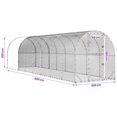 Κοτέτσι Ασημί 800 x 200 x 200 εκ. Γαλβανισμένος Χάλυβας 3434683-thumb-9