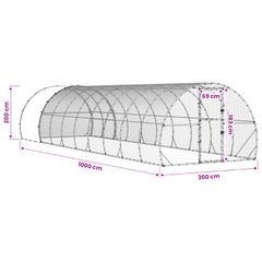 Κοτέτσι Ασημί 1000 x 300 x 200 εκ. Γαλβανισμένος Χάλυβας 3434699-thumb-8