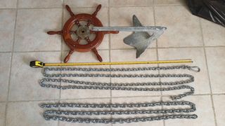 Άγκυρα σκάφους τύπου Bruce 5 kg γαλβανιζέ με 7 m γαλβανιζέ αλυσίδα
