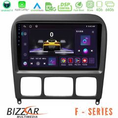 BIZZAR U-F-MB0765B F Series 8Core Android14 4+64GB Mercedes S Class 1999-2004 (W220) Navigation Multimedia Tablet 9" Με Carplay & Android Auto
