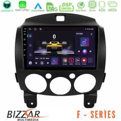 BIZZAR U-F-MZ0667 F Series 8Core Android14 4+64GB Mazda 2 2008-2014 Navigation Multimedia Tablet 9" Με Carplay & Android Auto