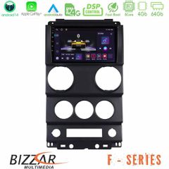 BIZZAR U-F-JP1037 F Series 8Core Android14 4+64GB Jeep Wrangler 2Door 2008-2010 Navigation Multimedia Tablet 9" Με Carplay & Android Auto