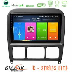 BIZZAR U-C-MB0765B C Series Lite 4Core Android14 2+32GB Mercedes S Class 1999-2004 (W220) Navigation Multimedia Tablet 9"