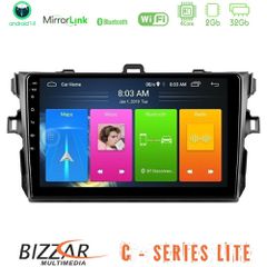 BIZZAR U-C-TY0502 C Series Lite 4Core Android14 2+32GB Toyota Corolla 2007-2012 Navigation Multimedia Tablet 9"