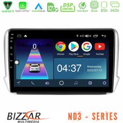 BIZZAR U-ND3-PG0164 ND3 Series 8Core Android15 2+64GB Peugeot 208/2008 Navigation Multimedia Tablet 10"