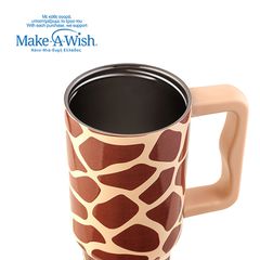 Θερμός tumbler ανοξείδωτο με πλαστικό καλαμάκι We Care Giraffe Print 900ml-thumb-2
