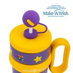 Nava Θερμός Tumbler Παιδικό Ανοξείδωτο Με Πλαστικό Καλαμάκι We Care Purple Unicorn 540ml-thumb-1