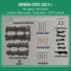 DIGITAL IQ DIQ AMBIENT HONDA CIVIC XI mod. 2021> (Digital iQ Ambient Light for Honda Civic mod. 2021> with 18 Lights)