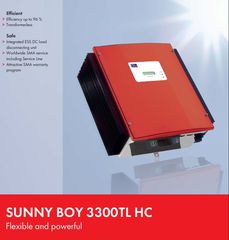 SMA Sunny Boy SB 3300TL HC 3.3kW 1-Phase Transformerless Solar Inverter NEW