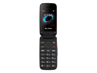 BLOW Black Phone for Seniors with a Flip Cover S24