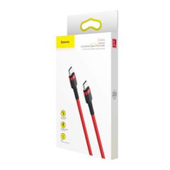 Baseus Type-C Cafule PD 2.0, 60W, Καλώδιο φόρτισης φλας (20V 3A), 2m, Κόκκινο (CATKLF-H09)