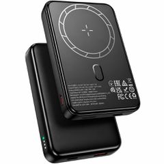 Power Bank Borofone BJ82 Ultra-slim 5000mAh 5V/2A 1xUSB-C 1xUSB-A Ασύρματη Φόρτισή 5W και LED Ένδειξη Μπαταρίας Μαύρο