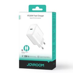 Joyroom Travel Charger Type-C.PD 30W, SFC, PPS, με καλώδιο Type-C σε Type-C (1m), Λευκό (JR-TCF24)