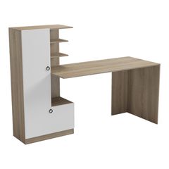 Γραφείο εργασίας με βιβλιοθήκη Felanbo sonoma-λευκό 160x60x125εκ