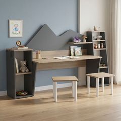 Παιδικό γραφείο με σκαμπο Dualto sonoma-ανθρακί 180x30x93.6εκ
