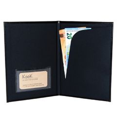 Next θήκη για λογαριασμό πολυτελείας ecoleather velvet μαύρη 14,5x21εκ. Δυνατότητα εκτύπωσης