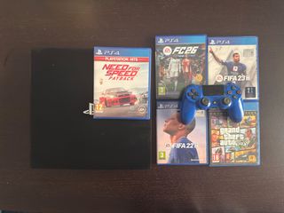 PlayStation 4 pro 1TB +1 Μπλε χειριστήριο + 5 παιχνιδια