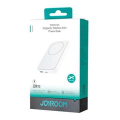 Joyroom Power Bank Μαγνητική ασύρματη φόρτιση, MagSafe, C+U, PD 20W, 10000 mAh, με καλώδιο USB - Lightning (0,25m) Λευκό (JR-W020)